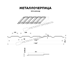 Металлочерепица МЕТАЛЛ ПРОФИЛЬ Каскад NormanMP (ПЭ-01-9003-0.5)